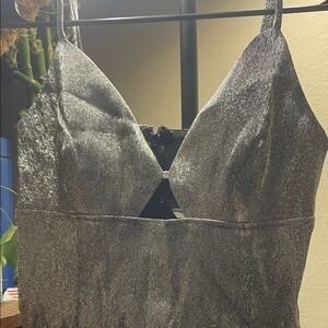 H&M Shimmering Silver Midi Dress